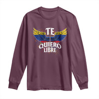 Venezuelan Pride Long Sleeve Shirt Te Quiero Libre Venezuela Flag Wings - Wonder Print Shop