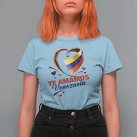 Venezuelan Pride T Shirt For Women Te Amamos Venezuela Flag Heart - Wonder Print Shop