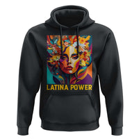Latina Power Hoodie Hispanic Heritage Month Women Flowers Geometric Painting - Wonder Print Shop