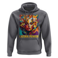 Latina Power Hoodie Hispanic Heritage Month Women Flowers Geometric Painting - Wonder Print Shop