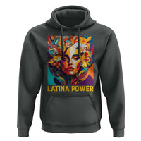 Latina Power Hoodie Hispanic Heritage Month Women Flowers Geometric Painting - Wonder Print Shop