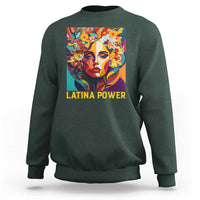Latina Power Sweatshirt Hispanic Heritage Month Women Flowers Geometric Painting - Wonder Print Shop