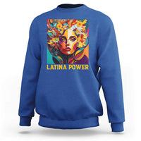 Latina Power Sweatshirt Hispanic Heritage Month Women Flowers Geometric Painting - Wonder Print Shop