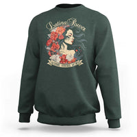 Latina Power Sweatshirt Hispanic Heritage Month Vintage Women Flowers - Wonder Print Shop