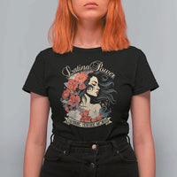 Latina Power T Shirt For Women Hispanic Heritage Month Vintage Women Flowers - Wonder Print Shop