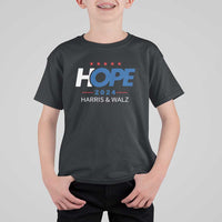 Harris Walz 2024 Supporter T Shirt For Kid Hope Ope Presidential Election Stars - Wonder Print Shop