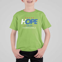 Harris Walz 2024 Supporter T Shirt For Kid Hope Ope Presidential Election Stars - Wonder Print Shop