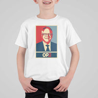 Harris Walz 2024 T Shirt For Kid Ope Tim Presidential Election Portrait - Wonder Print Shop