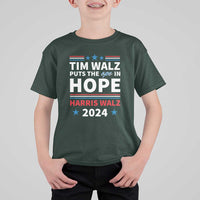Harris Walz 2024 Supporter T Shirt For Kid Tim Walz Puts The Ope In Hope Stars - Wonder Print Shop