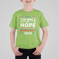 Harris Walz 2024 Supporter T Shirt For Kid Tim Walz Puts The Ope In Hope Stars - Wonder Print Shop