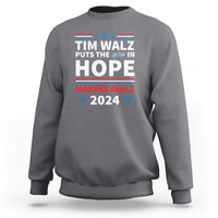 Harris Walz 2024 Supporter Sweatshirt Tim Walz Puts The Ope In Hope Stars - Wonder Print Shop