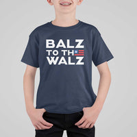 Funny Harris Walz Supporter T Shirt For Kid Balz To The Walz American Flag - Wonder Print Shop