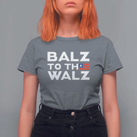 Funny Harris Walz Supporter T Shirt For Women Balz To The Walz American Flag - Wonder Print Shop