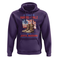 Harris Walz Hoodie Let's Win This And The Joyful Warriors American Flag - Wonder Print Shop