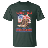 Harris Walz T Shirt Let's Win This And The Joyful Warriors American Flag - Wonder Print Shop