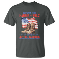 Harris Walz T Shirt Let's Win This And The Joyful Warriors American Flag - Wonder Print Shop