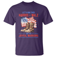 Harris Walz T Shirt Let's Win This And The Joyful Warriors American Flag - Wonder Print Shop