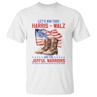 Harris Walz T Shirt Let's Win This And The Joyful Warriors American Flag - Wonder Print Shop