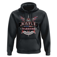 Harris Walz Hoodie Joyful Warriors Vintage Sword American Flag - Wonder Print Shop