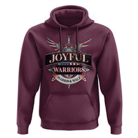 Harris Walz Hoodie Joyful Warriors Vintage Sword American Flag - Wonder Print Shop