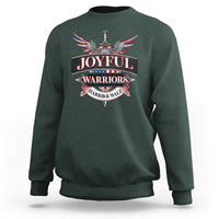 Harris Walz Sweatshirt Joyful Warriors Vintage Sword American Flag - Wonder Print Shop
