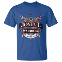 Harris Walz T Shirt Joyful Warriors Vintage Sword American Flag - Wonder Print Shop