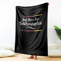Just Here For Schitzengiggles Funny Oktoberfest Throw Blanket German Beer Festival Humor