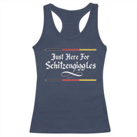 Just Here For Schitzengiggles Funny Oktoberfest Racerback Tank Top German Beer Festival Humor