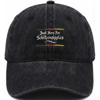 Just Here For Schitzengiggles Funny Oktoberfest Washed Cotton Baseball Cap German Beer Festival Humor