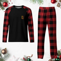 Deutschland German Pride Bundesadler Coat of Arms Crest Plaid Pajama Set