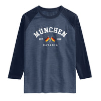 Munich City Bavaria Germany Est 1158 Raglan Shirt Vintage German Flag