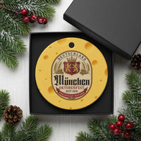 Oktoberfest Munchen Seit 1810 Ceramic Ornament Deutschland German Beer Label Bavarian Lion Shield