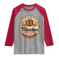 Oktoberfest Munchen Seit 1810 Raglan Shirt Deutschland German Beer Label Bavarian Lion Shield