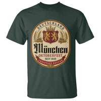 Oktoberfest Munchen Seit 1810 T Shirt Deutschland German Beer Label Bavarian Lion Shield