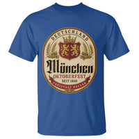 Oktoberfest Munchen Seit 1810 T Shirt Deutschland German Beer Label Bavarian Lion Shield