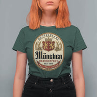 Oktoberfest Munchen Seit 1810 T Shirt For Women Deutschland German Beer Label Bavarian Lion Shield