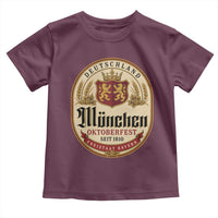 Oktoberfest Munchen Seit 1810 Toddler T Shirt Deutschland German Beer Label Bavarian Lion Shield