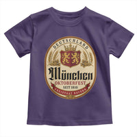 Oktoberfest Munchen Seit 1810 Toddler T Shirt Deutschland German Beer Label Bavarian Lion Shield