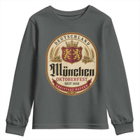 Oktoberfest Munchen Seit 1810 Youth Sweatshirt Deutschland German Beer Label Bavarian Lion Shield