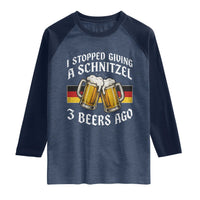 Funny Oktoberfest Beer Drinking Raglan Shirt I Stopped Giving A Schnitzel 3 Beers Ago