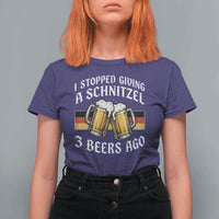Funny Oktoberfest Beer Drinking T Shirt For Women I Stopped Giving A Schnitzel 3 Beers Ago
