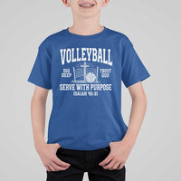 Christian Volleyball Dig Deep Trust God Serve With Purpose T Shirt For Kid Isaiah 40:31 Bible Verse Faith Sport