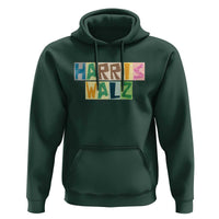 Harris Walz Supporter Hoodie Colorful Quilted Paper Pattern US Presidential Election - Wonder Print Shop
