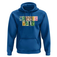 Harris Walz Supporter Hoodie Colorful Quilted Paper Pattern US Presidential Election - Wonder Print Shop
