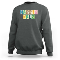 Harris Walz Supporter Sweatshirt Colorful Quilted Paper Pattern US Presidential Election - Wonder Print Shop