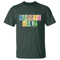 Harris Walz Supporter T Shirt Colorful Quilted Paper Pattern US Presidential Election - Wonder Print Shop