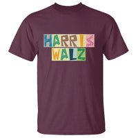 Harris Walz Supporter T Shirt Colorful Quilted Paper Pattern US Presidential Election - Wonder Print Shop