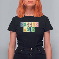 Harris Walz Supporter T Shirt For Women Colorful Quilted Paper Pattern US Presidential Election - Wonder Print Shop