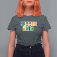 Harris Walz Supporter T Shirt For Women Colorful Quilted Paper Pattern US Presidential Election - Wonder Print Shop