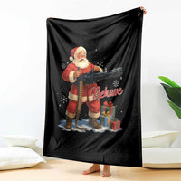 Christmas Santa Machine Gun Throw Blanket Behave Xmas Gun Lover - Wonder Print Shop
